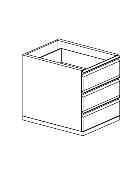 Drawer 3 drawers with guides cm 37 x 60/70 x 62 h