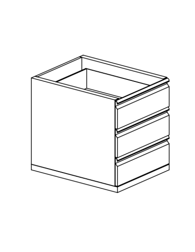 Drawer 3 drawers with guides cm 37 x 60/70 x 56 h