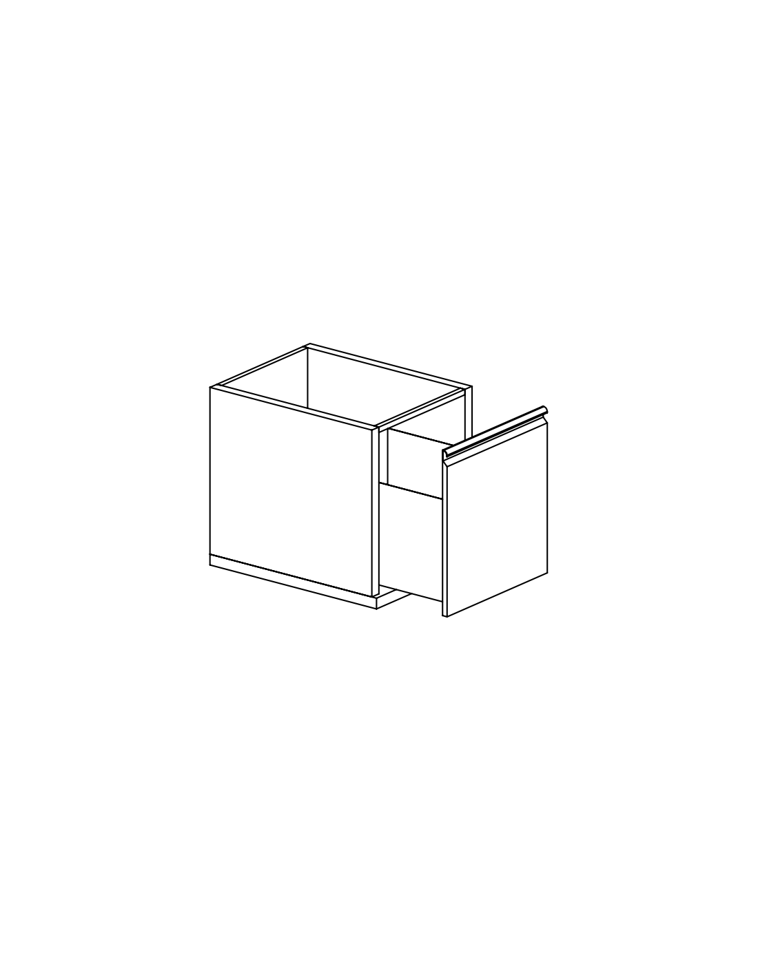 Cassettone con guide 1/1 cm 37 x 60/70 x 62 h