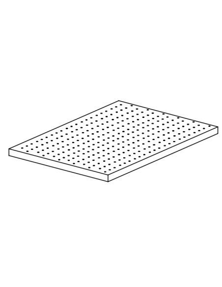 Additional shelf perforated and reinforced