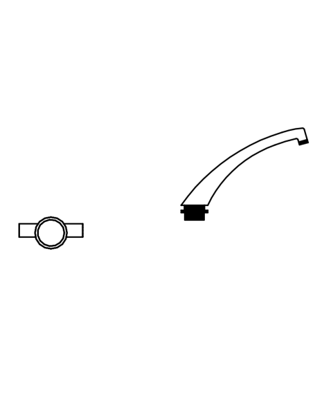 Tap with hot water knee button/cold