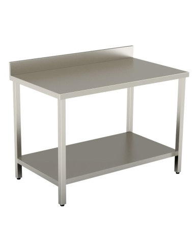Table with shelf AISI 304 - Alzatina - Depth 70...