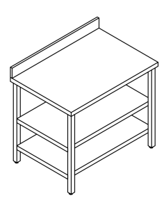Table with 2 shelves AISI 304 - Alzatina - Depth 70 -...
