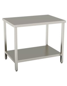 Table with shelf AISI 304 - Depth 60 - Square legs