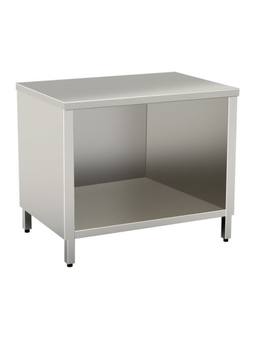 Cupboard table a day AISI 304 - Depth 60 - Square legs