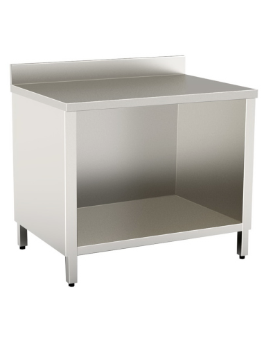 Cupboard table a day AISI 304 - Alzatina - Depth 60 - Square legs
