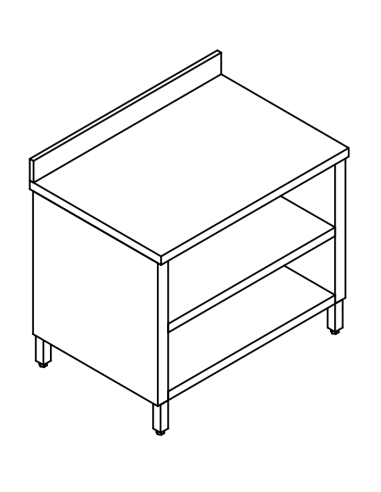 Cupboard table AISI 304 - Alzatina - Depth 60 -...