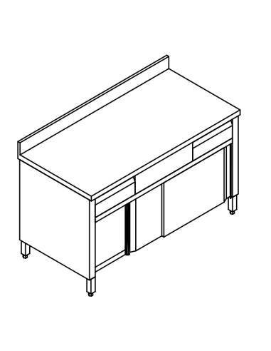 Cupboard table AISI 304 - Depth 70 - Alzatina -...