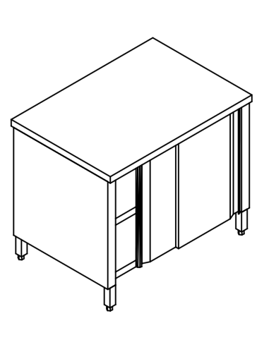 Cupboard table AISI 304 - Depth 60