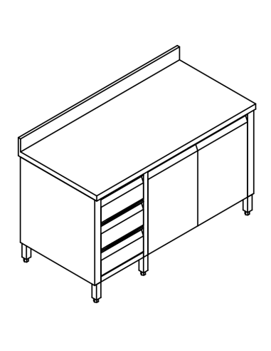 Cupboard table beating AISI 304 - Alzatina -...