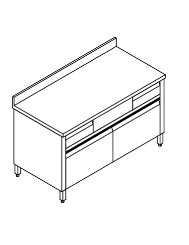 Cupboard table beating AISI 304 - Cassettiera -...
