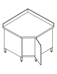 Cupboard table AISI 304 - Alzatina - No shelf - cm 110 x...