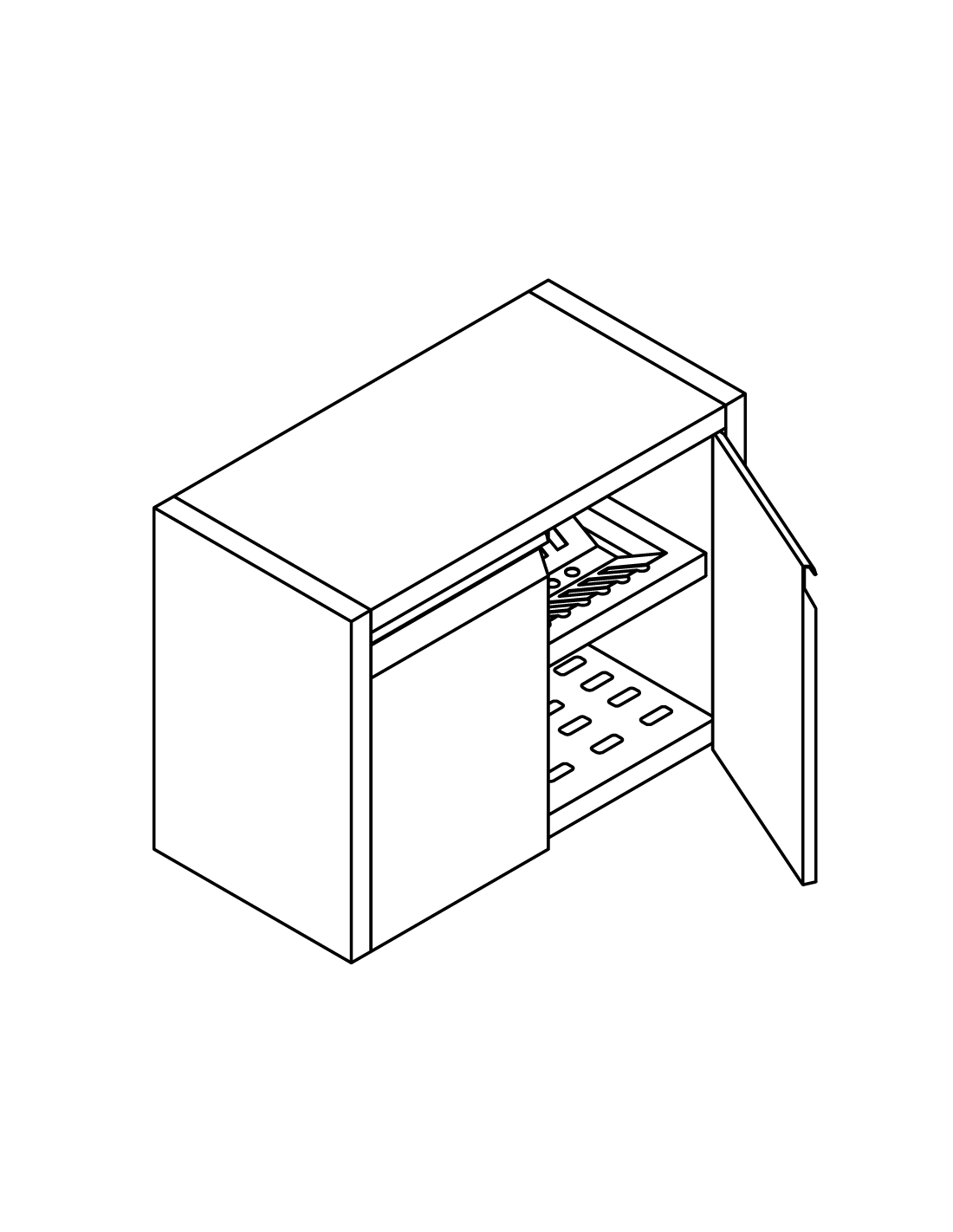 Hinged door wall unit