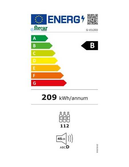 Vetrina vino - Temperatura +5° / +18° C - +12° / +20°C - cm 59.5 x 71 x 127 h