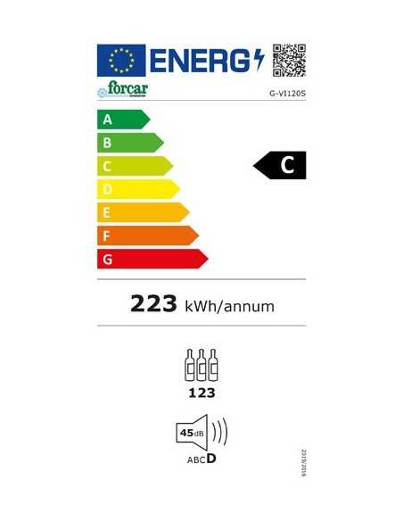 Vidrio vino - Temperatura +° / +18° C - cm 59.5 x 71 x 127 h
