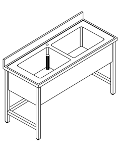 Sink per day - Depth 60 - N. 2 tanks - Dimensions various 2