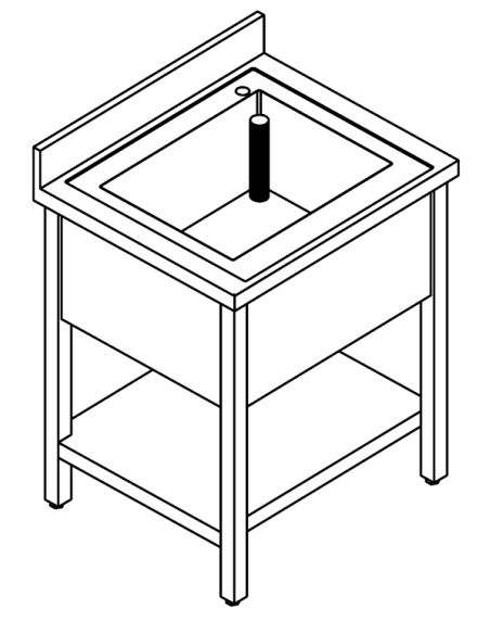 Lavello con ripiano - Profondità 60 - N. 1 vasca - Dimensioni varie