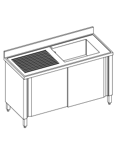 Lavello armadiato - Profondità 60 - N. 1 vasca -...