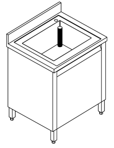 Locked sink - Swinging doors - Depth 70 - Dimensions various