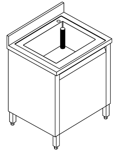 Locked sink - Swinging doors - Depth 70 - Dimensions various