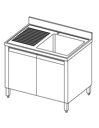 Lavello ante battenti - Depth 60 - N.1 tub -...