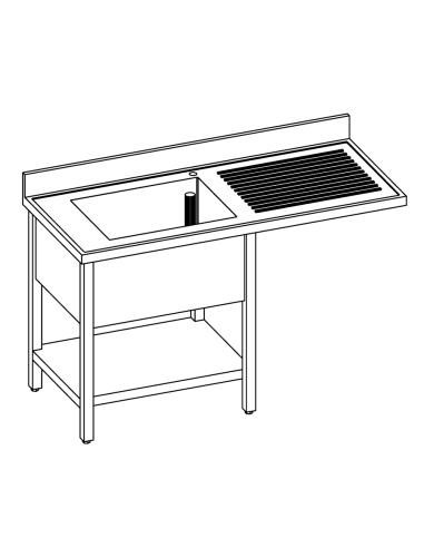 Lavello sbalzo - Ripiano - Profondità 70 -...