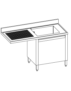 Eviers cantilever locker - Profundidad 70 - Izquierda drier 2