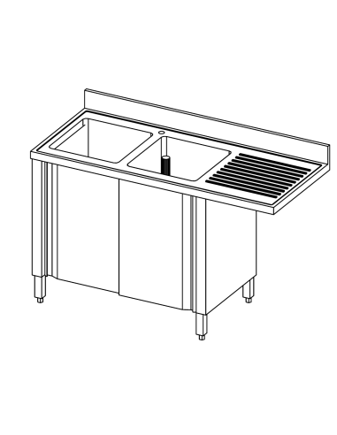 Cantilevered sink - Armadiato - Depth 70 - Gocciolatoio to the right - Dimensions various