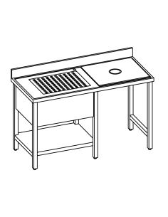 Meat preparation table/fish - shelf - Depth 70 -... 2