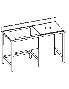 Vegetable preparation table - Depth 70 - Dimensions various 2