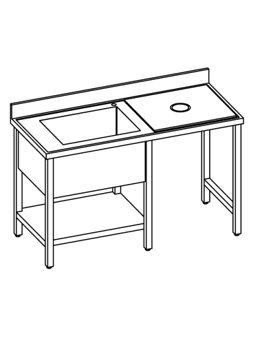 Vegetable preparation table - With shelf - Depth 70 - Dimensions various