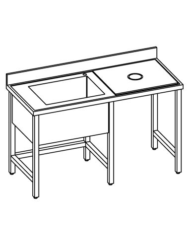 Exterior table - Depth 70 - Polyethylene top - Dimensions various