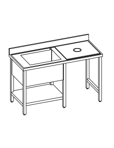 Table disembarkation - With shelf - Depth 70 -...