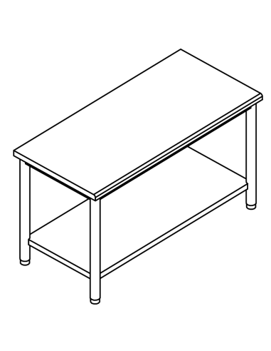 Table with shelf AISI 304 - depth 120 cm
