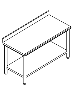 Table with shelf AISI 304 - Alzatina - Depth 80 cm 2