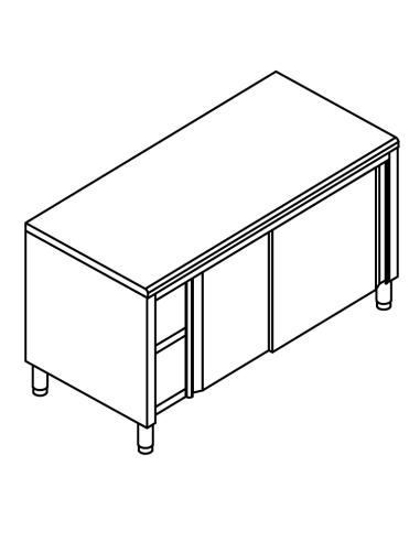 Cupboard table AISI 304 - Deep 80 cm