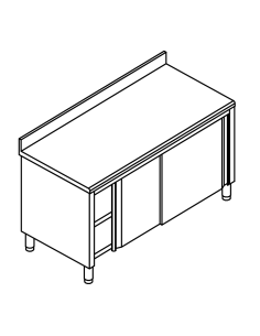 Mesa cerrada AISI 304 - Alzatina - Profundidad 60 cm 2
