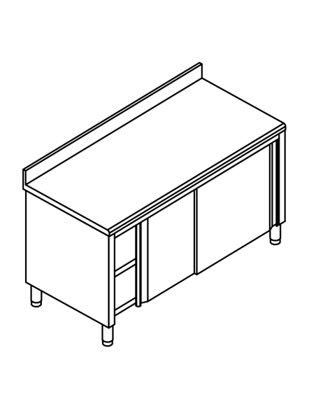 Mesa cerrada AISI 304 - Alzatina - Profundidad 70 cm