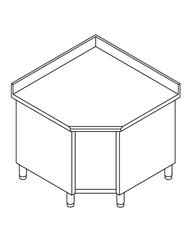 Cupboard table AISI 304 - Alzatina - cm 110 x 110 x 70 x 85/90 h