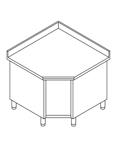 Mesa cerrada AISI 304 - Alzatina - cm 110 x 110 x 70 x 85/90 h