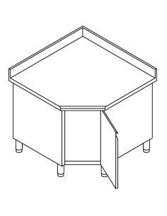 Cupboard table AISI 304 - Alzatina - Swing doors - cm 110...