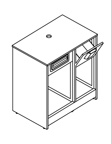 Retro base neutra - cm 100 x 67 x 110 h