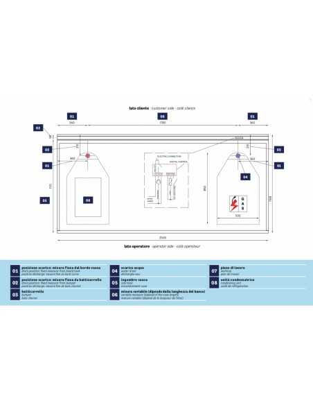 Contador refrigerado - Para pescado - Motor excluido - cm 312.5 x 116,8 x 90 h