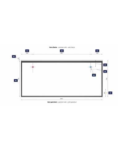 Neutral bench - For fish - Without glass - cm...