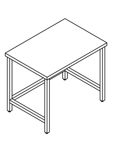 Table per day AISI 304 - Polyethylene top - Depth 80
