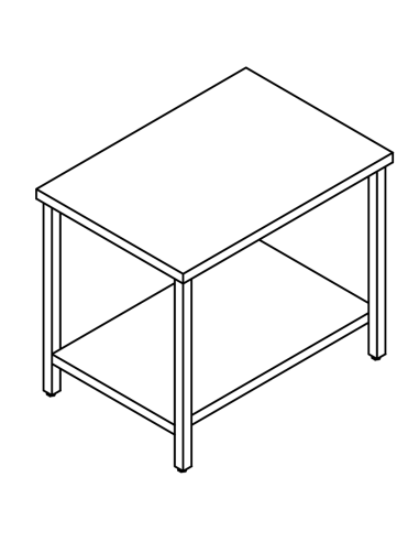 Table with shelf AISI 304 - Polyethylene top -...