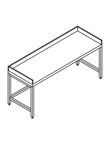 Table per day AISI 304 - Polyethylene top - 3 racks - Depth 70