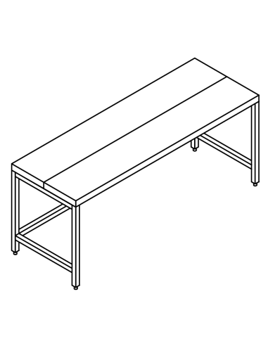 Table AISI 304 - 1/2nd floor polyethylene 1/2 AISI 304 - Depth 70