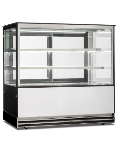 Refrigerated panoramic glass - For pastry - Ventilated - Temperature +2 °C / +10 °C - Cm 120 x 74 x 120 h