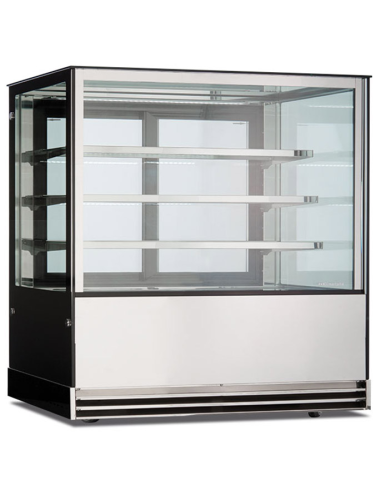 Refrigerated panoramic glass - For pastry - Ventilated - Temperature +2 °C / +10 °C - Cm 120 x 74 x 130 h